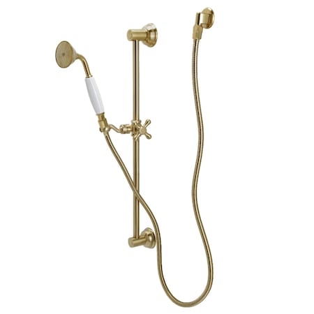 Kingston Brass KAK3527W7 Hand Shower Combo with Slide Bar, Brushed Brass KAK3527W7